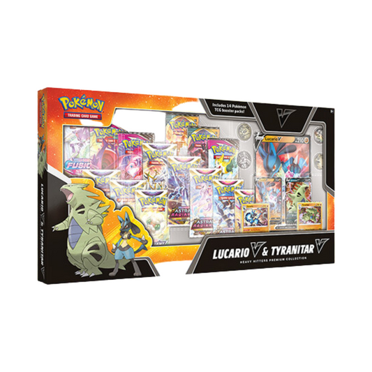 ClashSummit — Pokemon TCG: Heavy Hitters Premium Collection Lucario V & Tyranitar V – Official Pokemon TCG Product by ClashSummit
